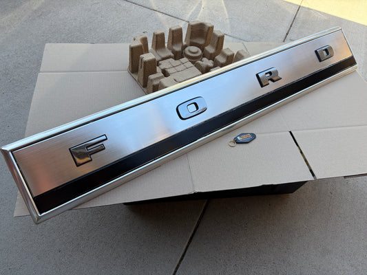 80-86 Ford F-Series Tailgate Trim Finish Panel Aluminum (EARLY STYLE)