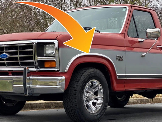 1980-1986 Ford F-Series Bronco BULLNOSE Fender Wheel Arch Trim Moldings (PAIR)