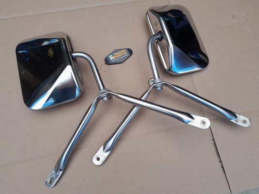 1981-1993 Dodge D-Series and B-Series Van 100% OE 80's Stainless Side View Mirrors