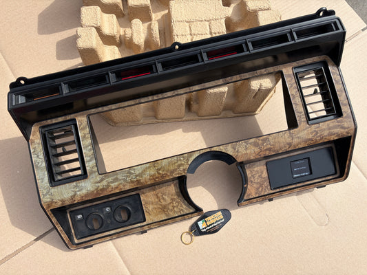 80-86 Ford F150 F250 F350 Dash Instrument Cluster Bezel Burl DIESEL 4X4