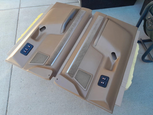 1987-1991 F150 F250 Bronco BRICKNOSE Door Panels Tan with Inserts OE Pair LH RH