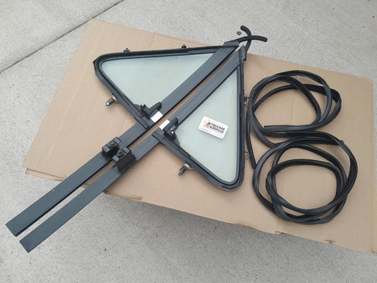 High-Quality Original Equipment (OE) Bricknose F-Series Vent Wing Window Assembly Pair for 1987 1988 1989 1990 1991 F-150 F-250 F-350 Bronco. Part Numbers EOTZ-1021609-A and EOTZ-1021608-A.