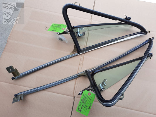 High-Quality Driver and Passenger Side Vent Wing Window Assembly for 1984 1985 1986 1987 1988 1989 1990 1991 1992 1993 Chevrolet G10 G20 G30 Beauville Chevy Van Sportvan and GMC G1500 G2500 G2500 Rally Vandura Magnavan. Part Numbers 15634667 and 15634666.