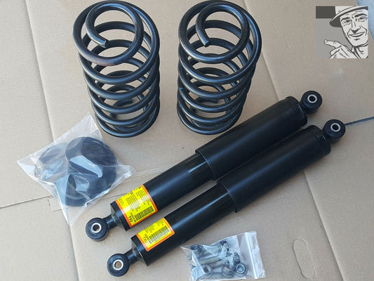 Original Equipment (OE) self-leveling rear shocks and matching coil springs for 2000 2001 2002 2003 2004 2005 2006 Chevrolet Tahoe 4WD and GMC Yukon 4WD with ZW7 Premium Smooth Ride Suspension. SACHS Part Number TXU 15029588.