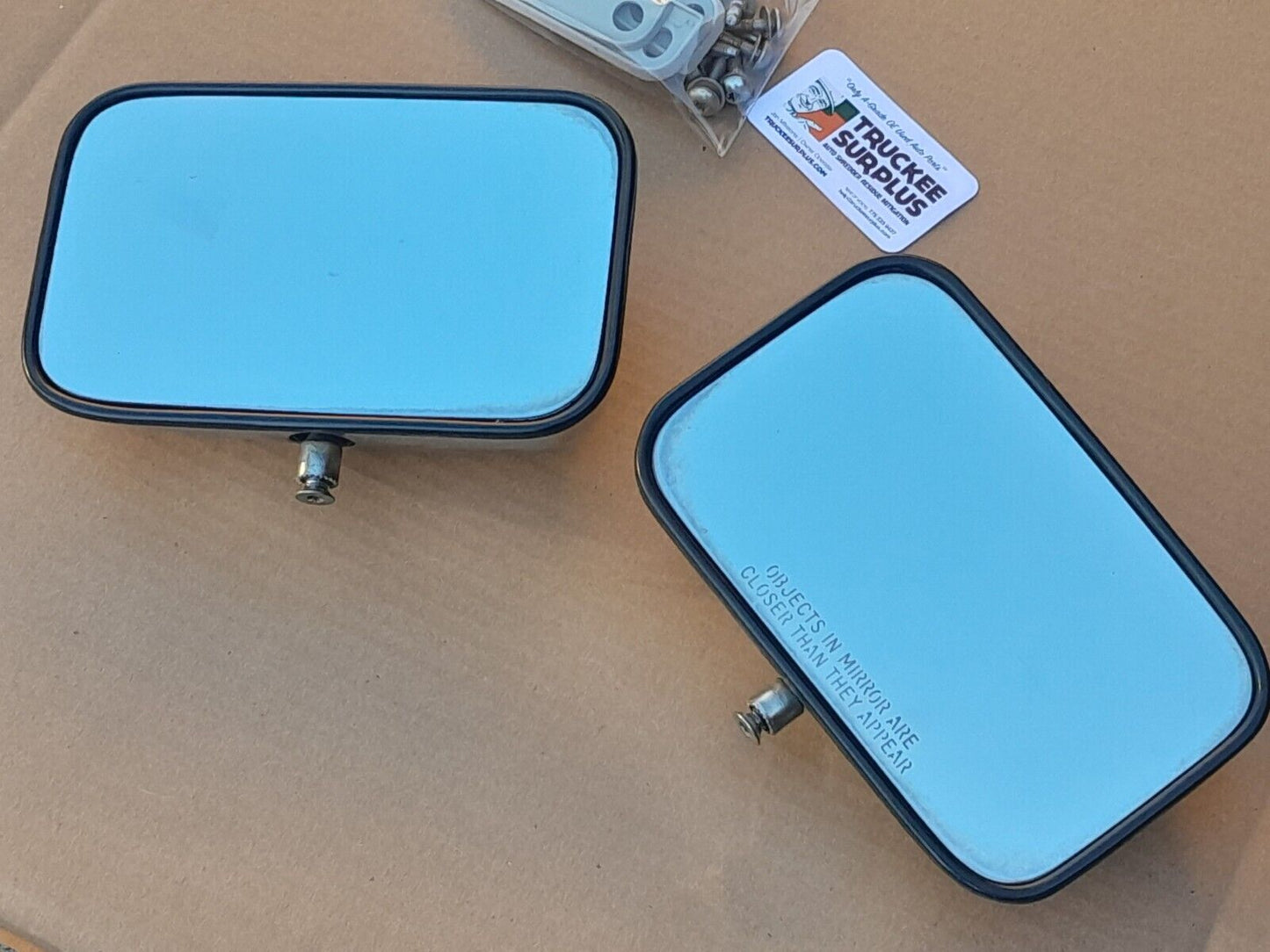 1980-1996 Ford F150 Bronco OE Swing Lock Side View Mirrors with Under Mount Style Bracket (PAIR)