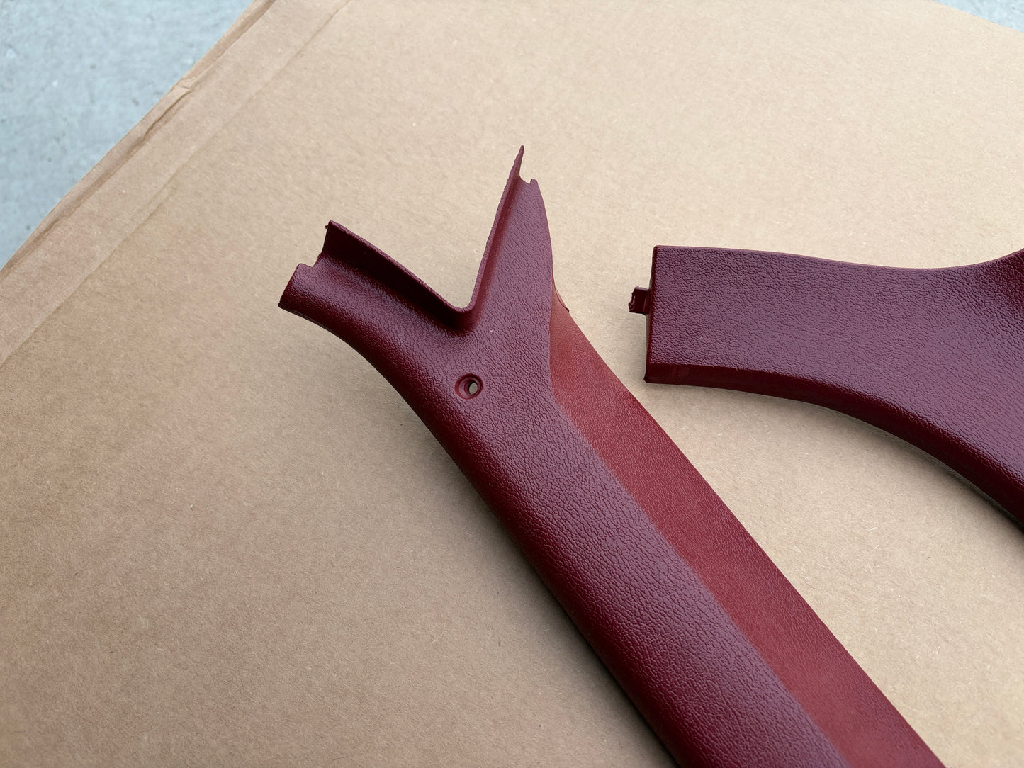 80-86 Ford F150 F250 F350 Bronco XLT A Pillar Moldings Red (PAIR)