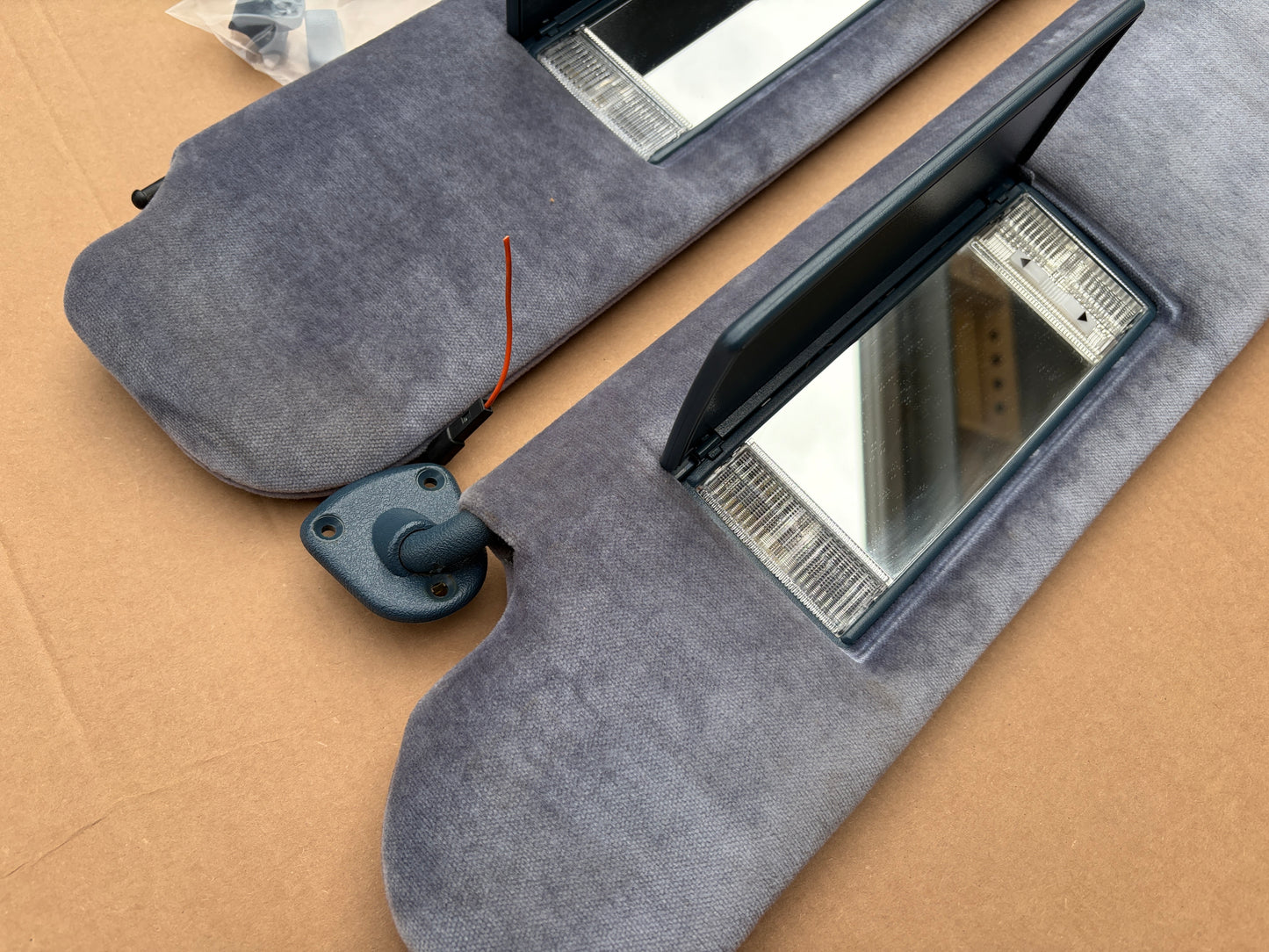 1971-1995 Chevrolet G-Series Van Driver Passenger OE Velour Sun Visors (LIGHT BLUE)