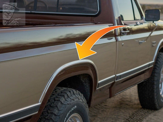 1980-1986 Ford F-Series Bronco BULLNOSE Wheel Arch Trim Molding (PASSENGER BED)