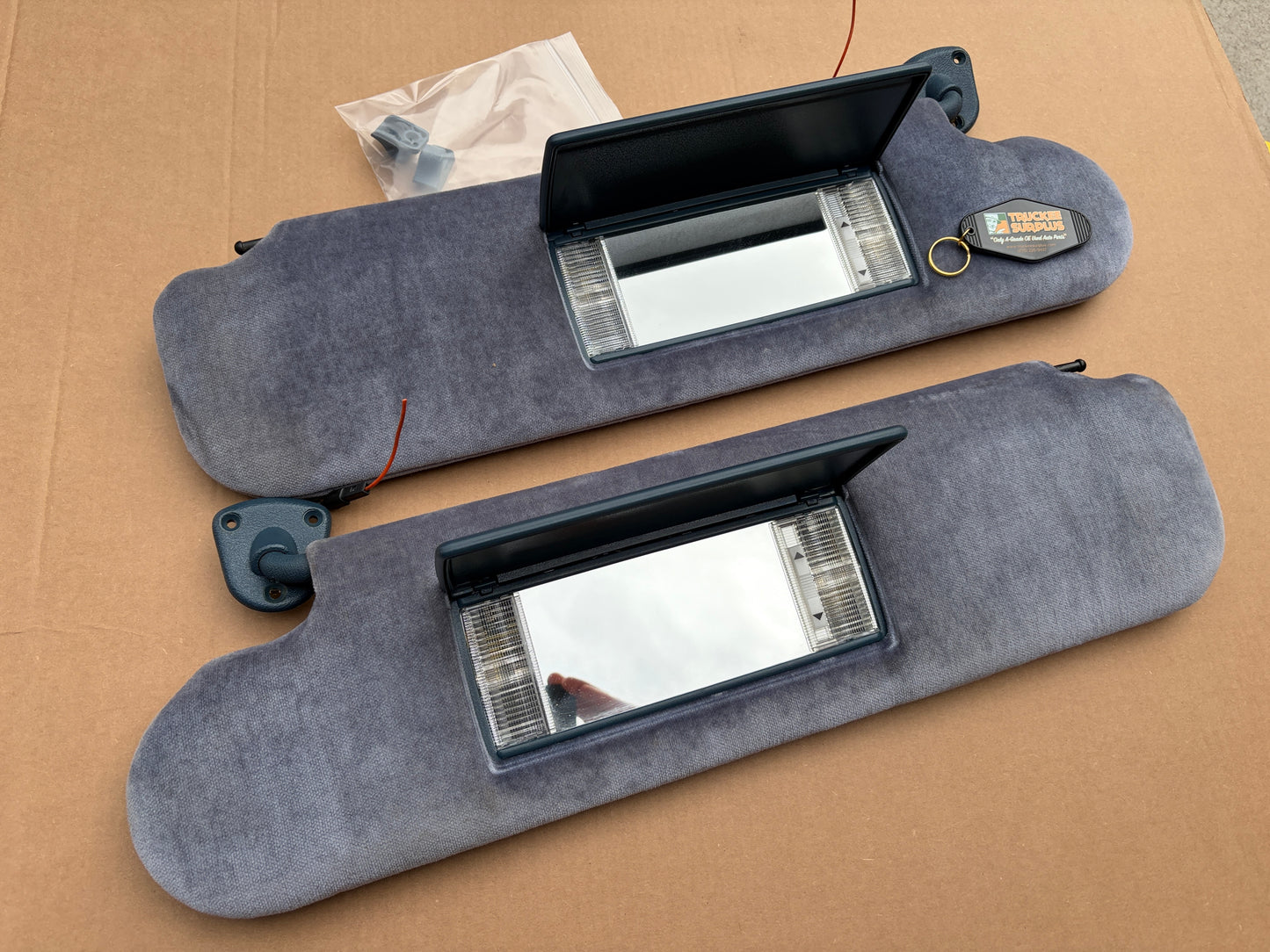1971-1995 Chevrolet G-Series Van Driver Passenger OE Velour Sun Visors (LIGHT BLUE)