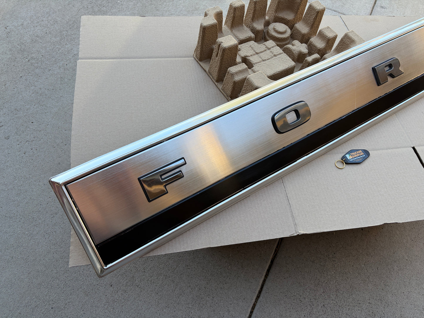 80-86 Ford F-Series Tailgate Trim Finish Panel Aluminum (EARLY STYLE)