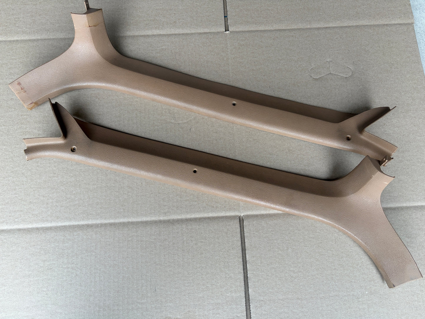 80-86 Ford F150 F250 F350 Bronco XLT A Pillar Moldings Tan (PAIR)
