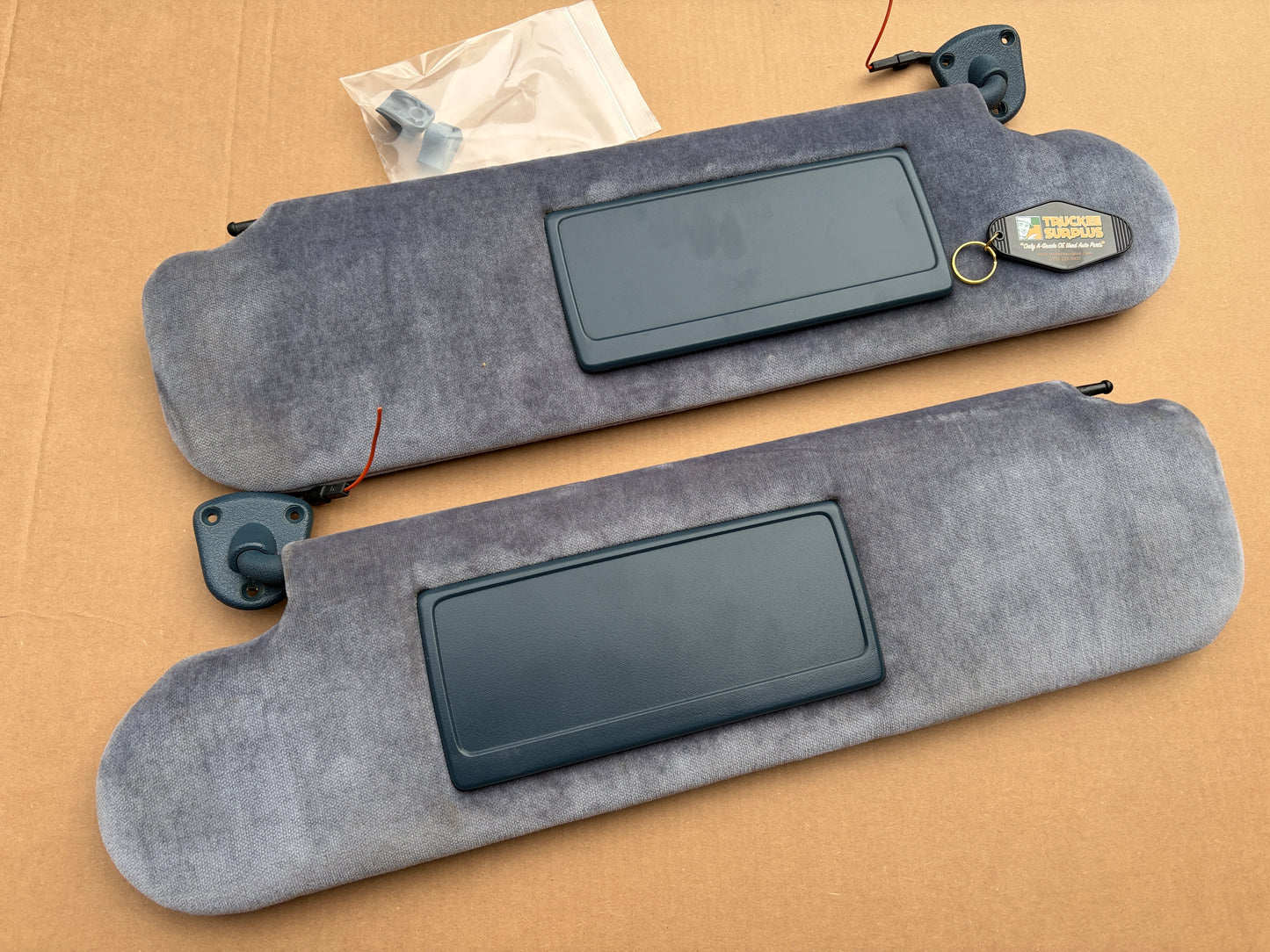 1971-1995 Chevrolet G-Series Van Driver Passenger OE Velour Sun Visors (LIGHT BLUE)