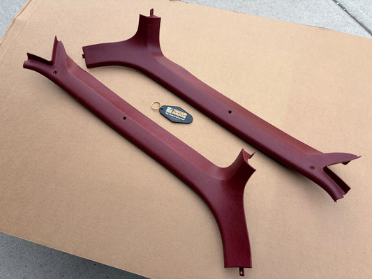 80-86 Ford F150 F250 F350 Bronco XLT A Pillar Moldings Red (PAIR)