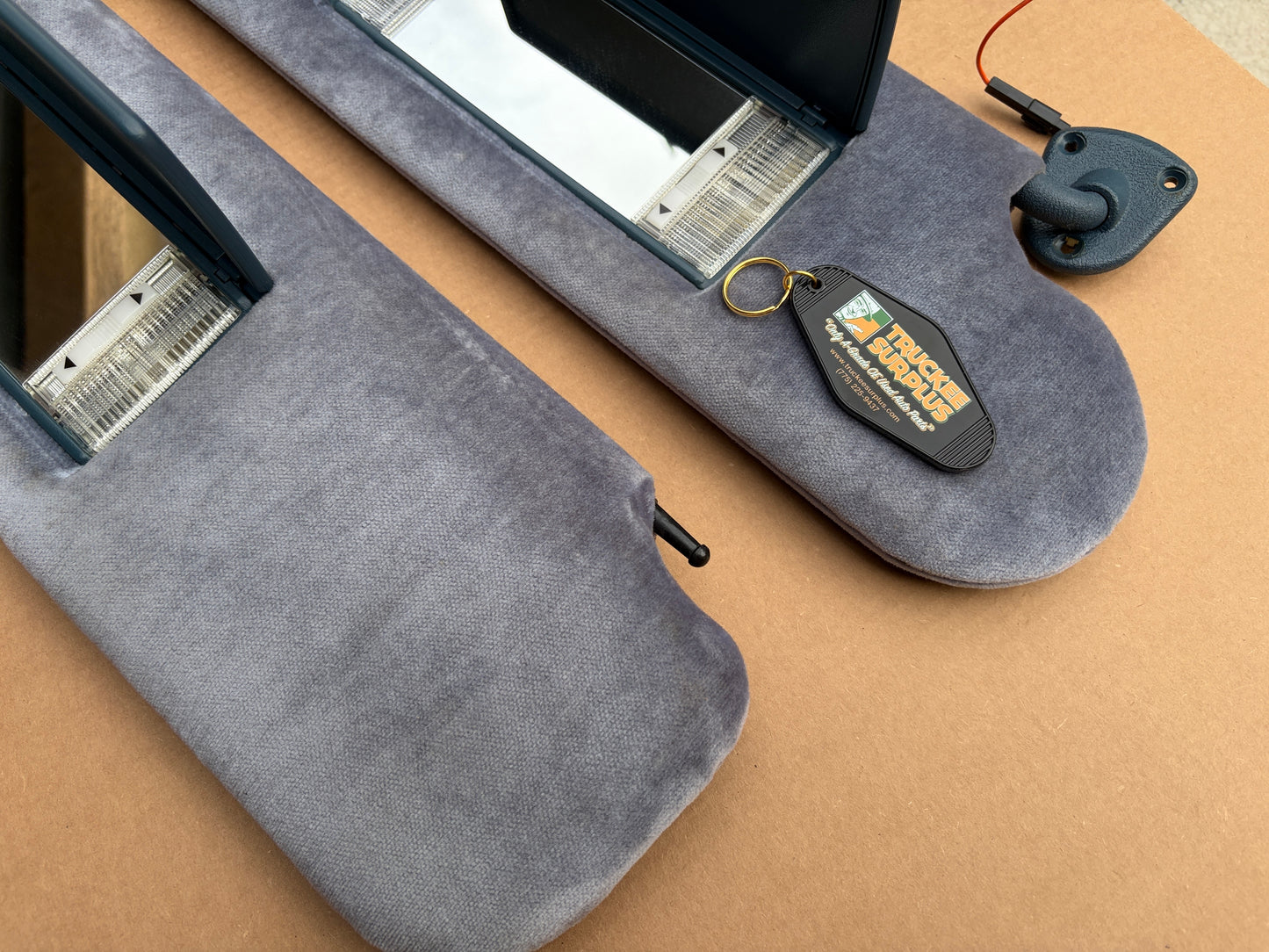 1971-1995 Chevrolet G-Series Van Driver Passenger OE Velour Sun Visors (LIGHT BLUE)