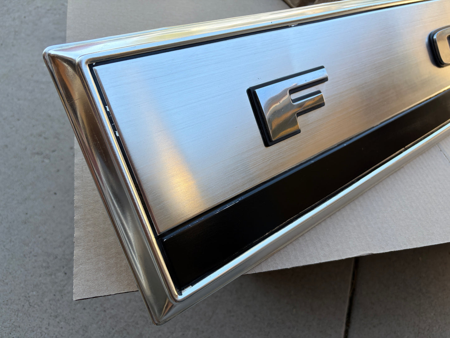 80-86 Ford F-Series Tailgate Trim Finish Panel Aluminum (EARLY STYLE)