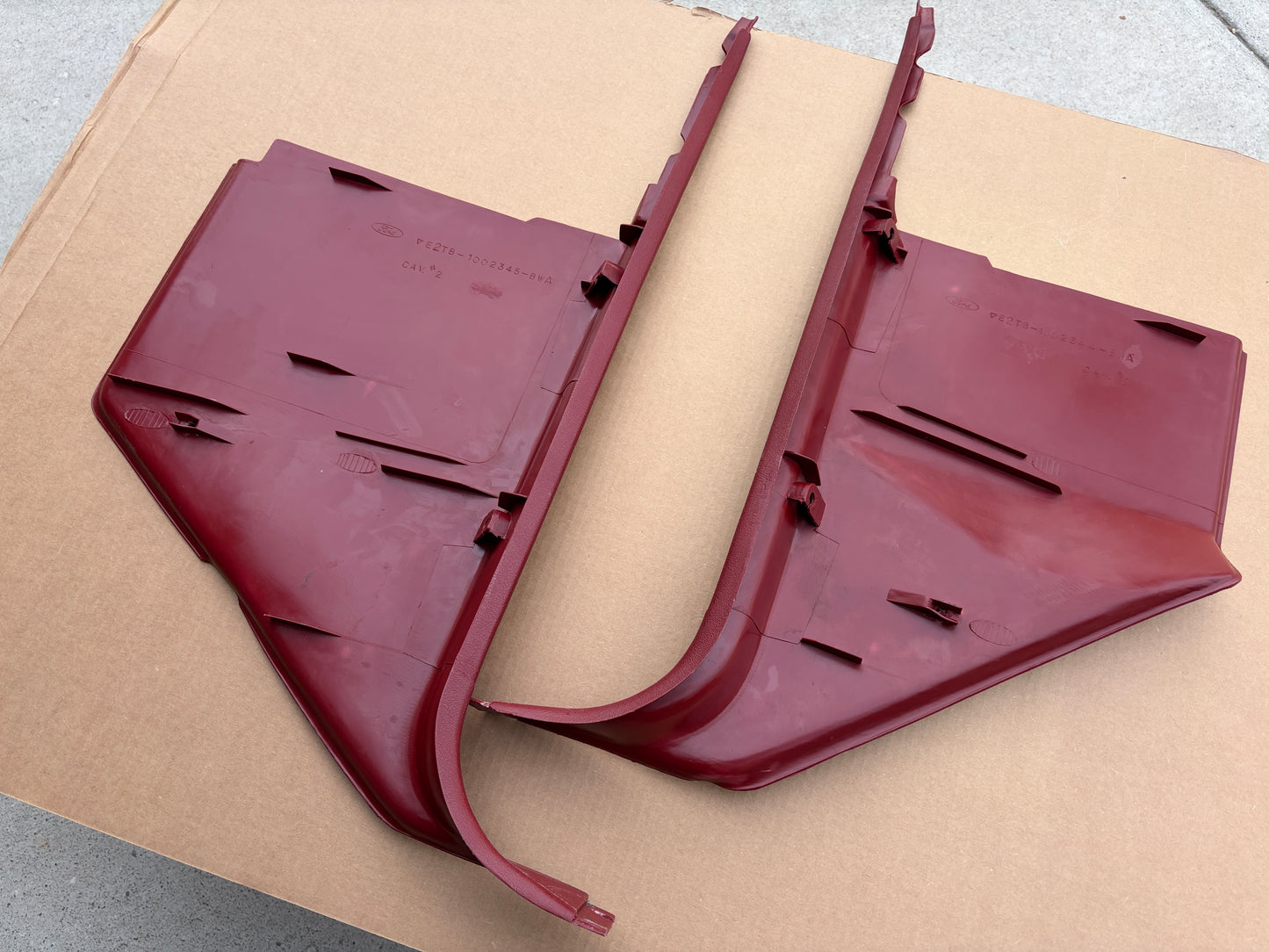 80-86 Ford F150 F250 F350 Bronco XLT Kick Panels Red (PAIR)